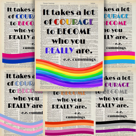 Vintage Book Page Print - Courage to Become Who You Really Are