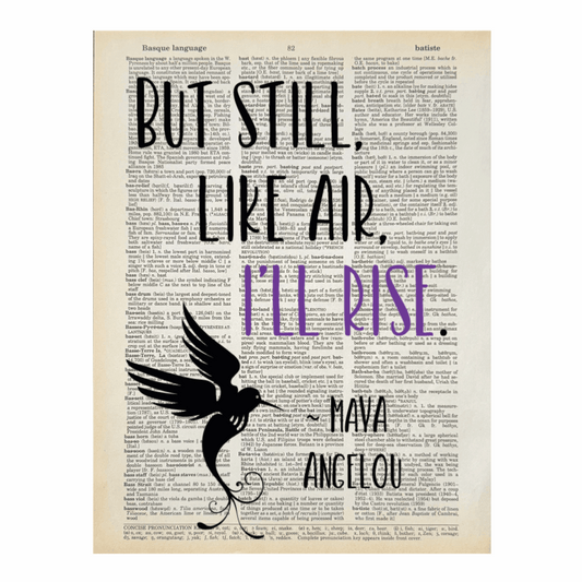 Vintage Book Page Print - I’ll Rise