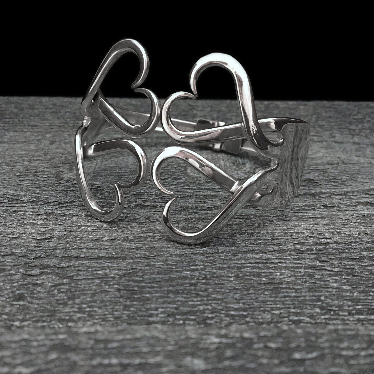 Double Fork Bracelet - Double Heart