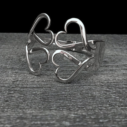 Double Fork Bracelet - Double Heart
