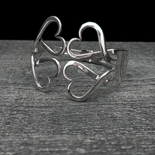 Double Fork Bracelet - Double Heart