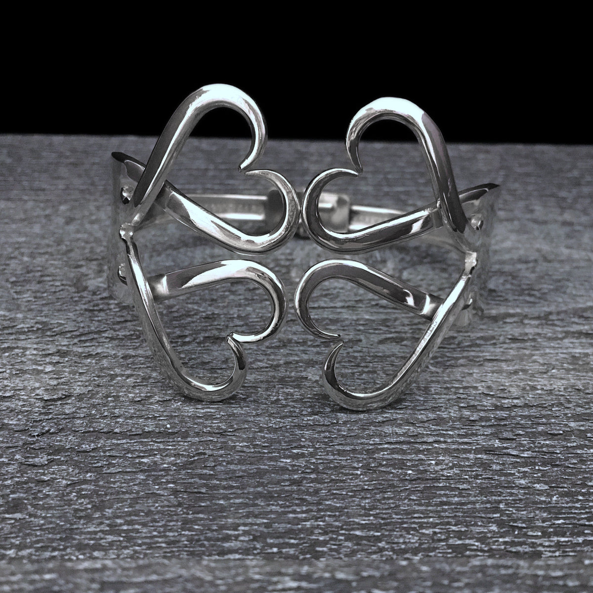 Double Fork Bracelet - Double Heart