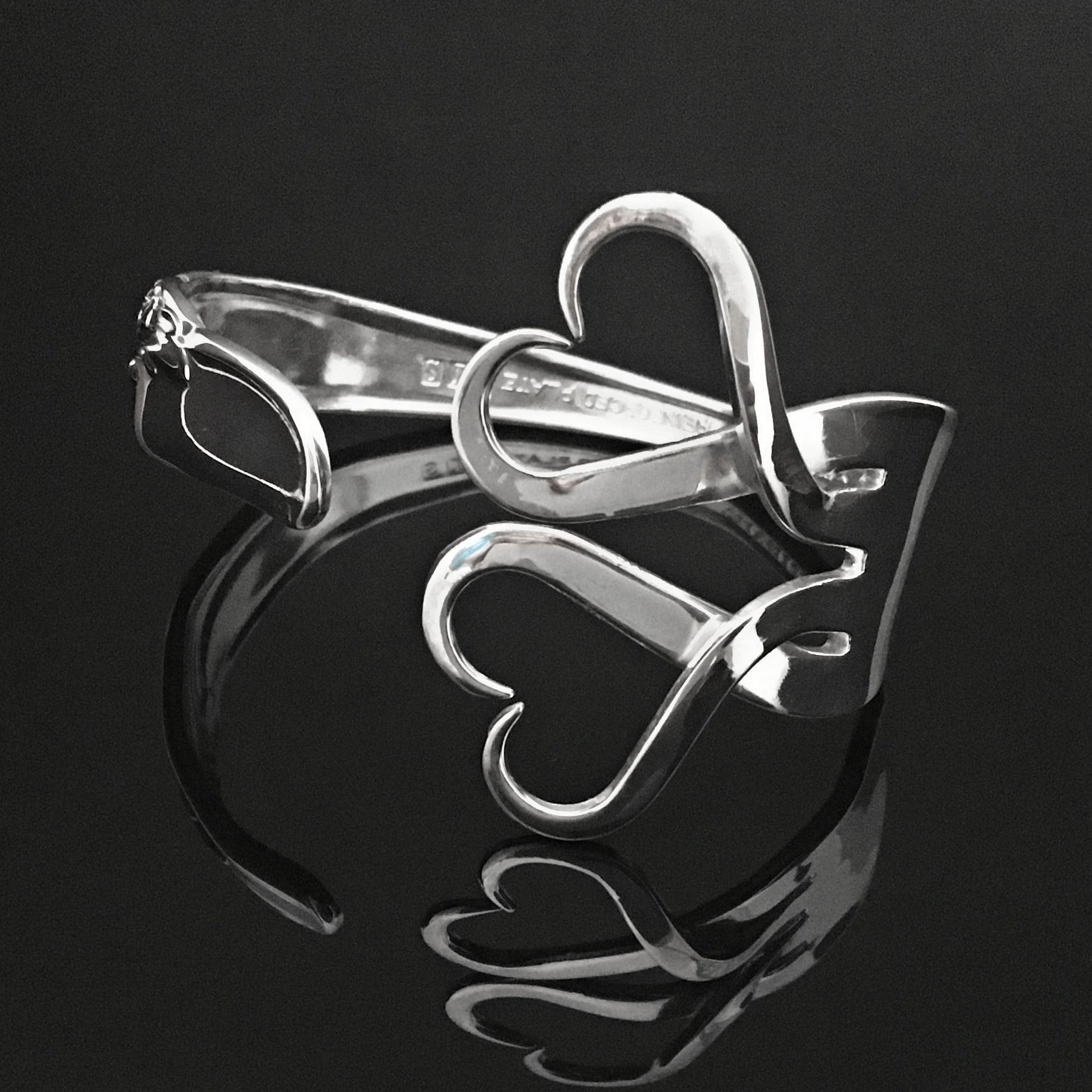 Fork Bracelet - Double Heart