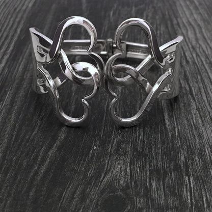 Double Fork Bracelet - Intertwining Hearts 2