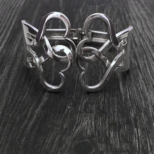 Double Fork Bracelet - Intertwining Hearts 2