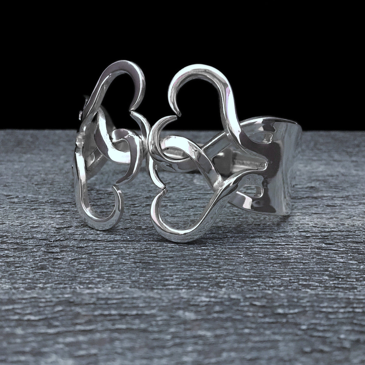 Double Fork Bracelet - Intertwining Hearts 2