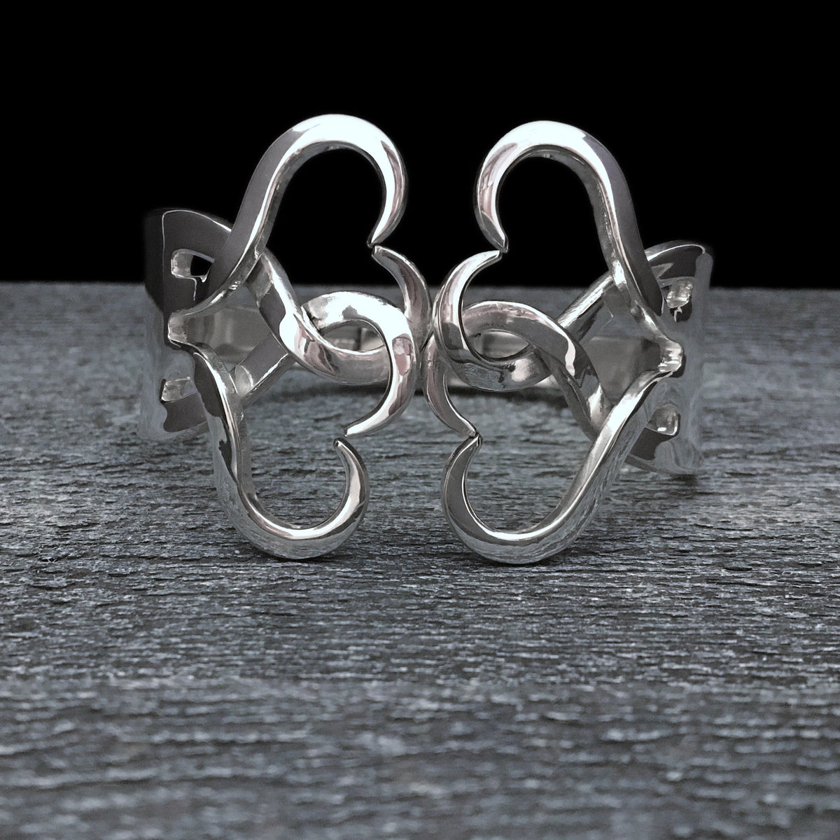 Double Fork Bracelet - Intertwining Hearts 2