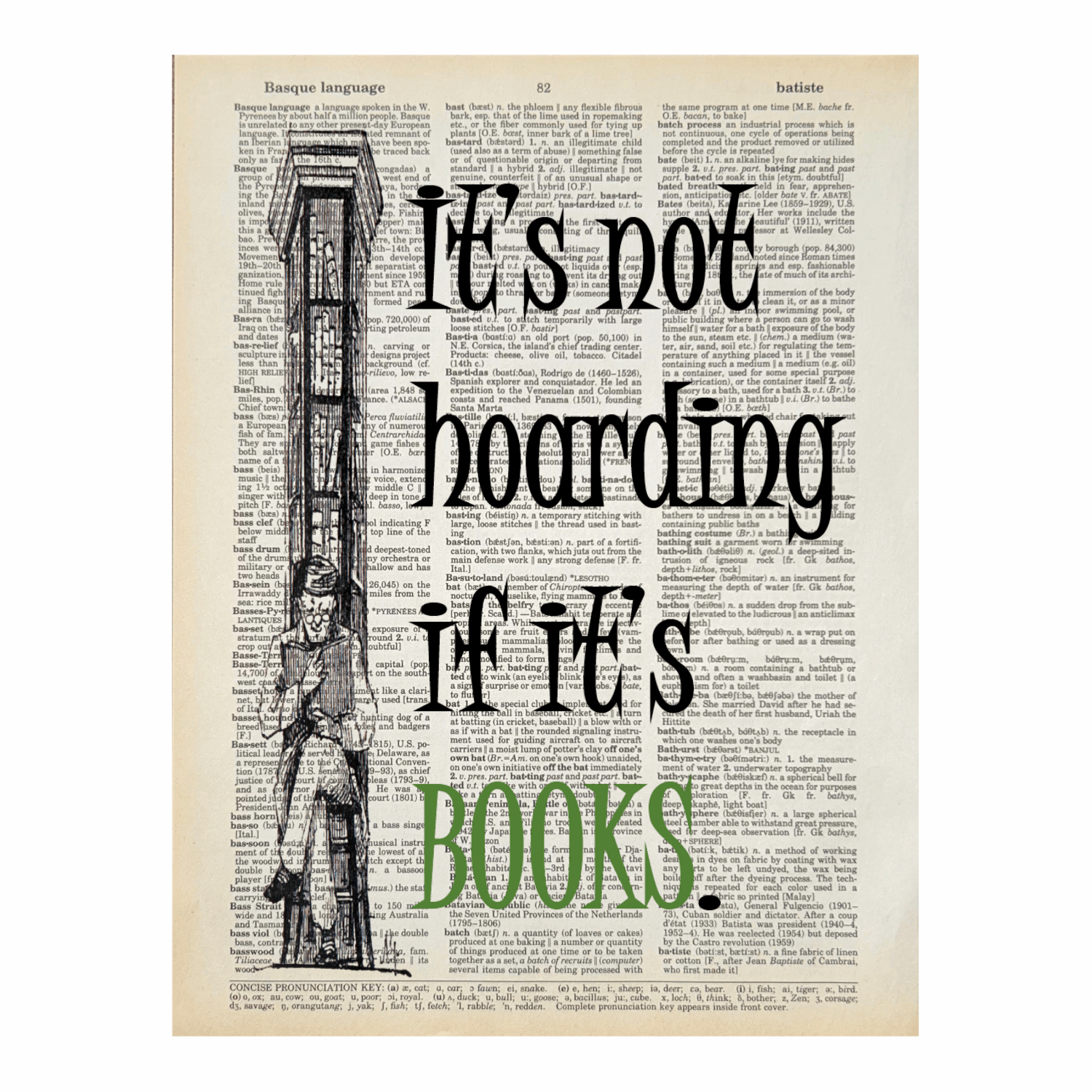 Vintage Book Page Print - It’s Not Hoarding