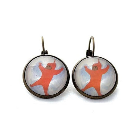 Postage Stamp Earrings -  2017 USA The Snowy Day (Angel)