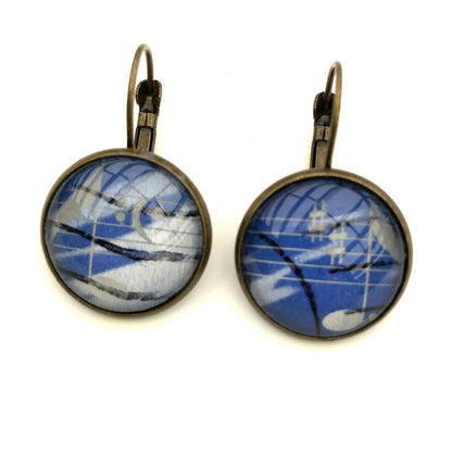 Postage Stamp Earrings -  2003 German Music Notes