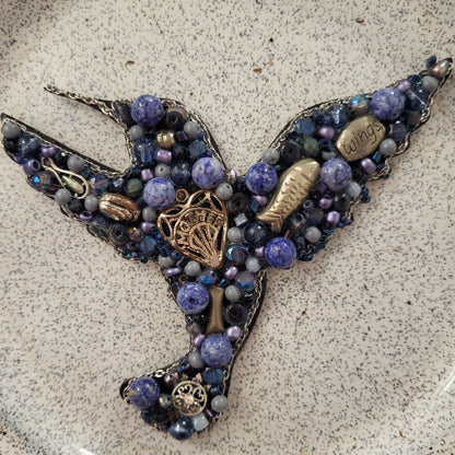 Jewelry Relief - Hummingbird on Enamelware