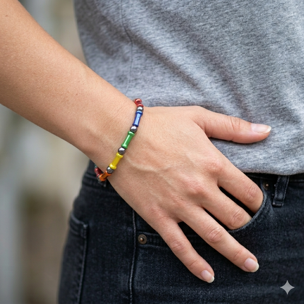 Spoke Nipple Rainbow Bracelet