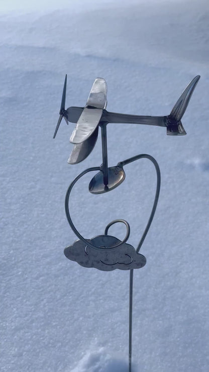 Flatware Garden Sculpture - Da Plane