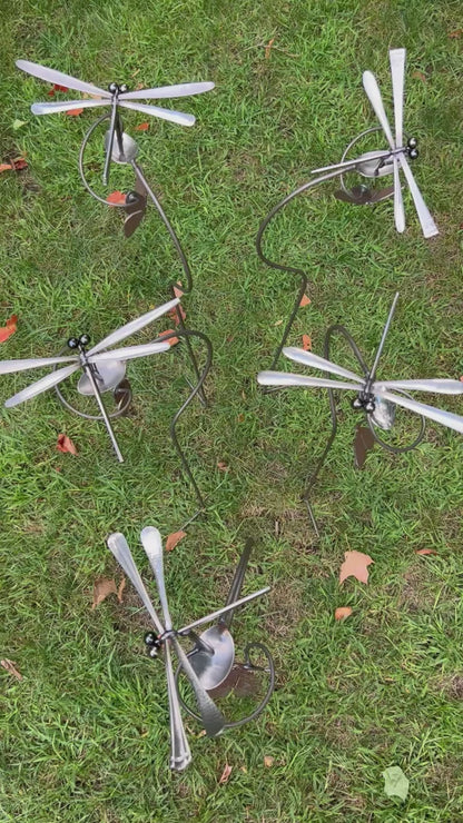 Flatware Garden Sculpture - Drunken Dragonfly