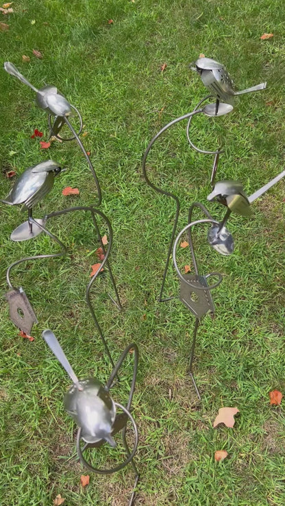 Flatware Garden Sculpture - Brew Bird