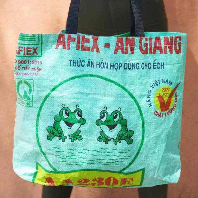 Animal Feed Shopping Tote Frogs - Green