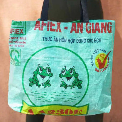 Animal Feed Shopping Tote Frogs - Green
