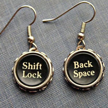 Typewriter Key Dangle Earrings