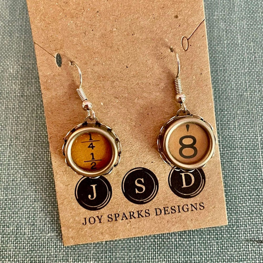 Typewriter Key Dangle Earrings