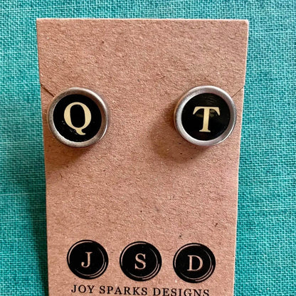 Typewriter Key Post Earrings