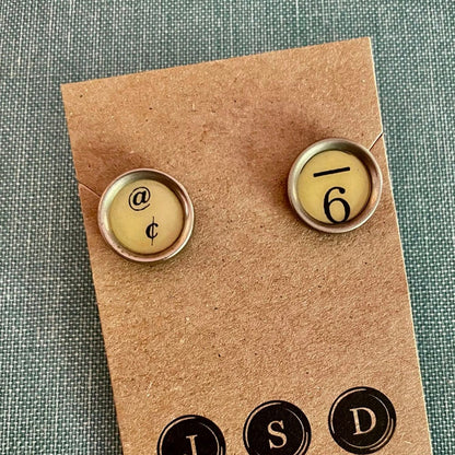 Typewriter Key Post Earrings