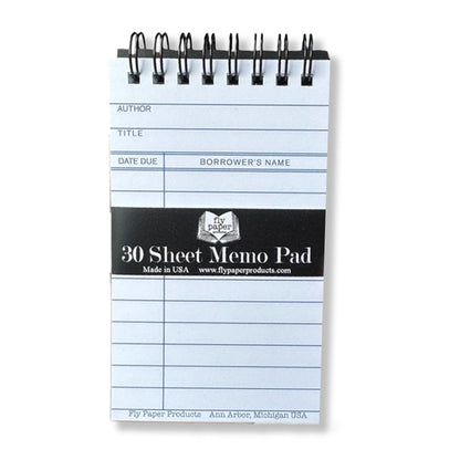 Library Book Card Memo Pad White