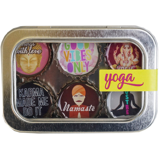 Bottle Cap Magnets - Yoga