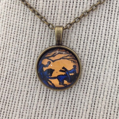 Postage Stamp Necklace - 1974 USA Sleepy Hollow Headless Horseman